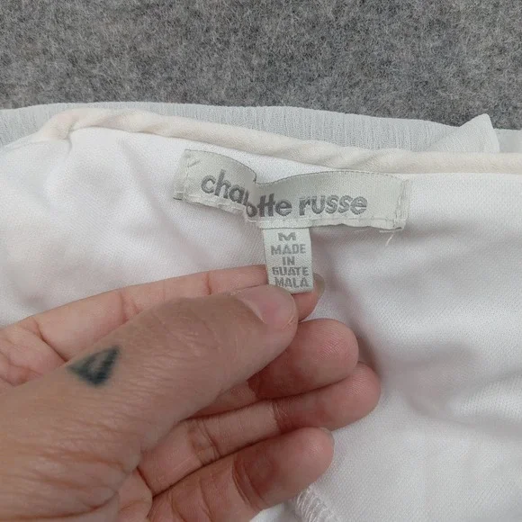 Charlotte Russe Dress Womens Medium White Halter Sundress Lined Polyester Summer - Picture 2 of 7